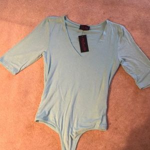 Hot Miami Baby Blue V-Neck Body Suite